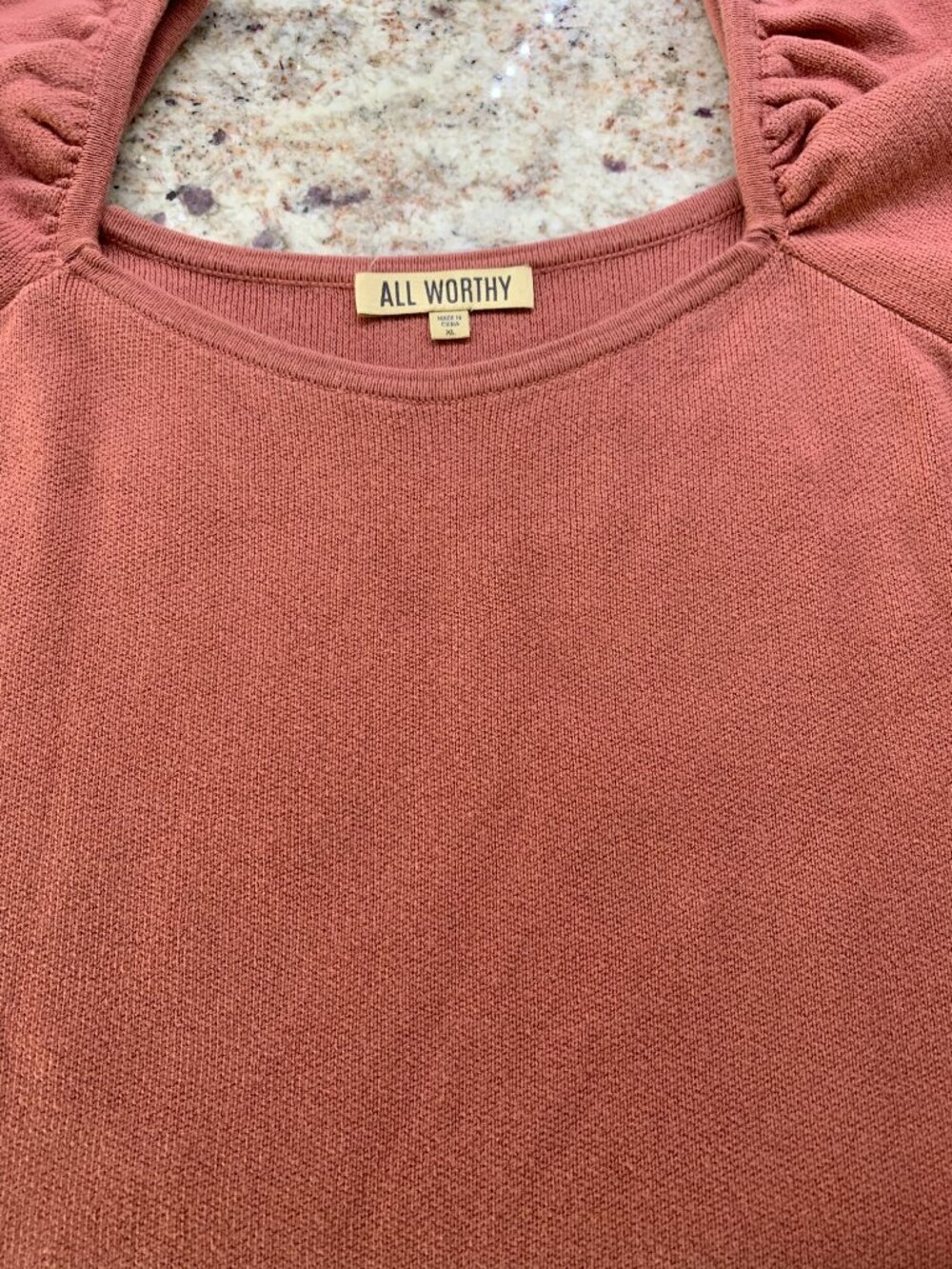 All Worthy Hunter McGrady Puff Sleeve Sweater - Canyon Rose EUC XL - Picture 7 of 10